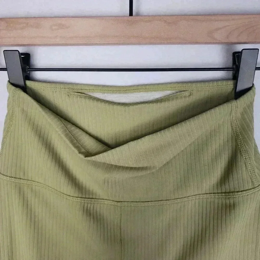 All in Motion Women's Size XS High Rise Rib Seamless Legging Sage Green Yoga Run